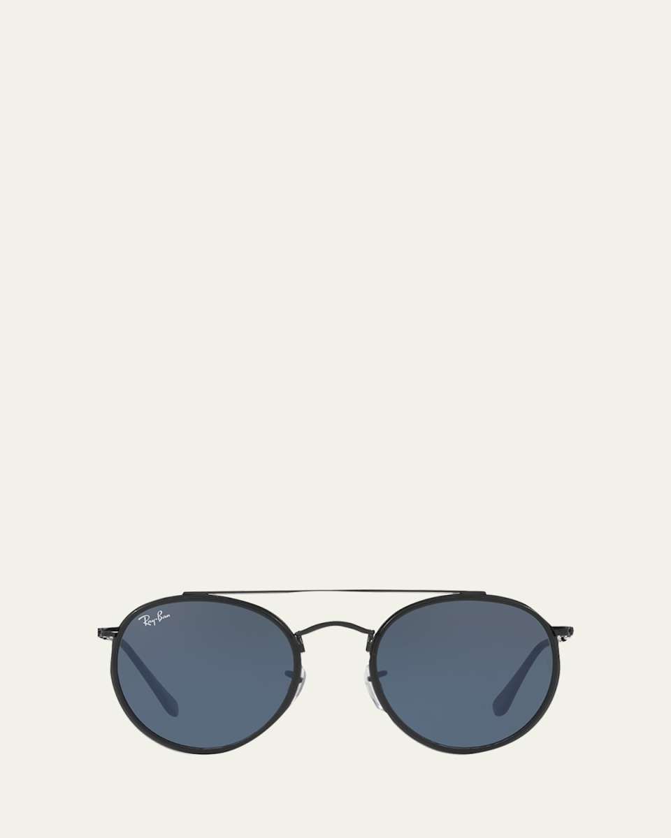 Monochromatic Round Metal Sunglasses, 51MM